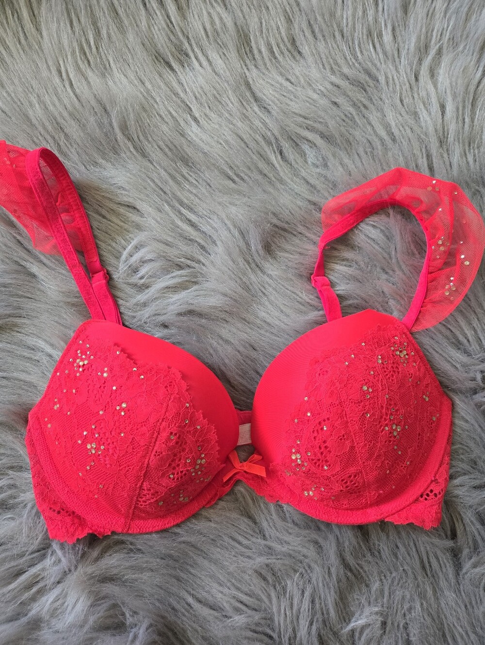 Victoria's Secret Lace Detail Red Bra